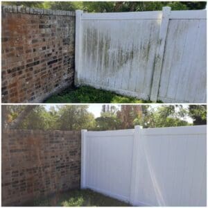 Residential Pressure Washing Fences made with Vinyl Siding