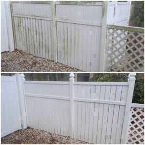 Residential Pressure Washing Fences made with Vinyl Siding
