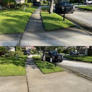 Residential Pressure Washing Sidewalks and Driveways
