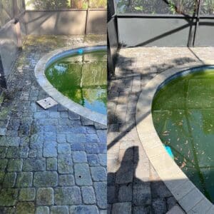 Residential Pressure Washing Pavers around Pool Tampa Florida