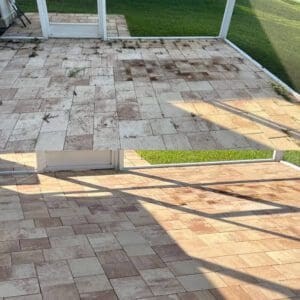 Pavers Power Wash Before and After