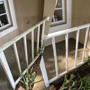 Patio Railing Power Wash before and After