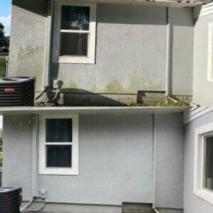 Outside House with Stucco before and After