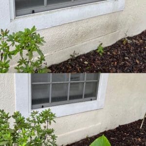 Outside House with Stucco before and After