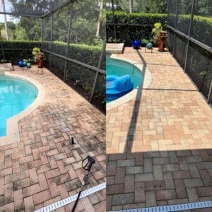 Swimming Pool Pavers Before and After
